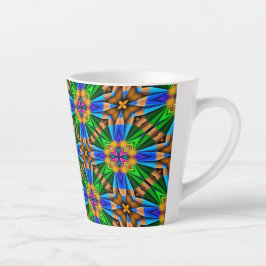 Tasse Latte Motif Fleurs Abstraites uniques