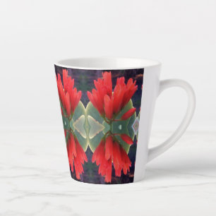 Tasse Latte Motif Fleurs rouges