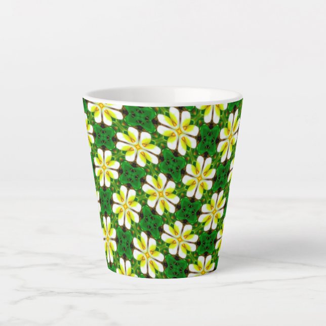 Tasse Latte Motif frangipanier jaune (Devant)