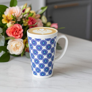 Tasse Latte Motif géométrique Elegant Blue Evil Eye customisé
