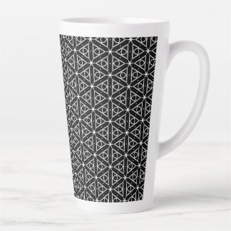 Tasse Latte Motif géométrique noir blanc et argenté