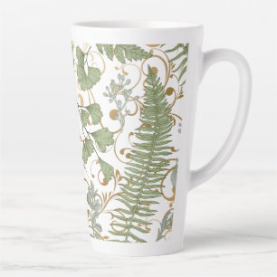 Tasse Latte Motif Green et Gold Fern