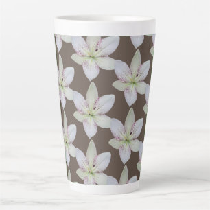 Tasse Latte Motif moderne blanc doré à lys