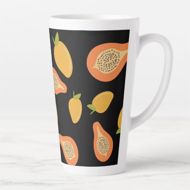 Tasse Latte motif papaye et mangues (Droite)