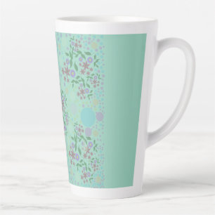 Tasse Latte Motif personnalisé de fleurs et de vignes mignonne