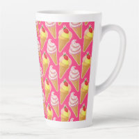 Motif rose Kawaii avec crème glacée aux fraises