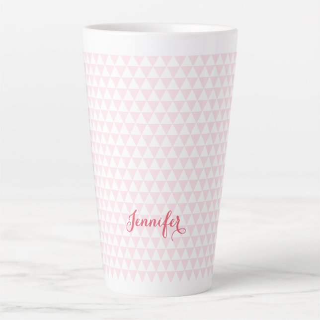 Tasse Latte Motif rose moderne Élégant élégant Monogramme élég (Devant)