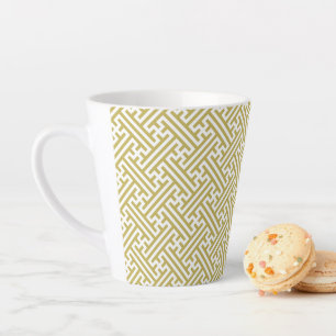 Tasse Latte Motif Sayagata, Japonais, Or et Blanc