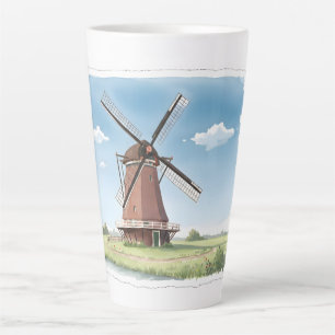Tasse Latte Moulin à vent silencieux dans les champs – Douce a