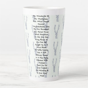 Tasse Latte Moulins À Vent Du Lieu De Travail