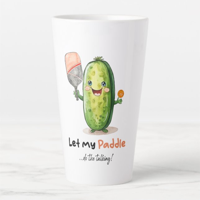 Tasse Latte Mug, Amusant, Beau article de Pickleball (Devant)