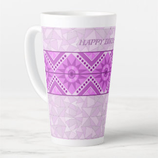 TASSE LATTE MUGUE D'ART DÉCORATIF VIOLET
