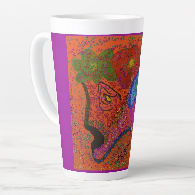 Tasse Latte Multicolored Fish Pattern  (Angle gauche)