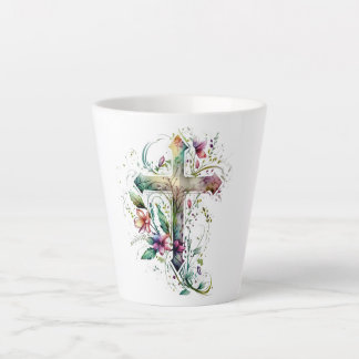 Tasse Latte Musique croisée florale