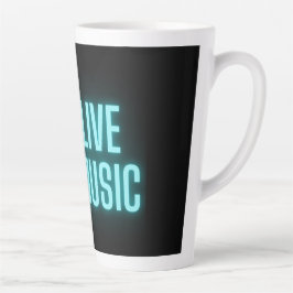Tasse Latte Musique en direct Neon Guitare