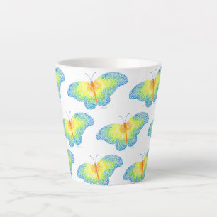Tasse Latte Musique en latte de papillon