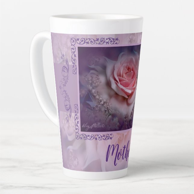 Tasse Latte Musique en latte rose (Angle gauche)