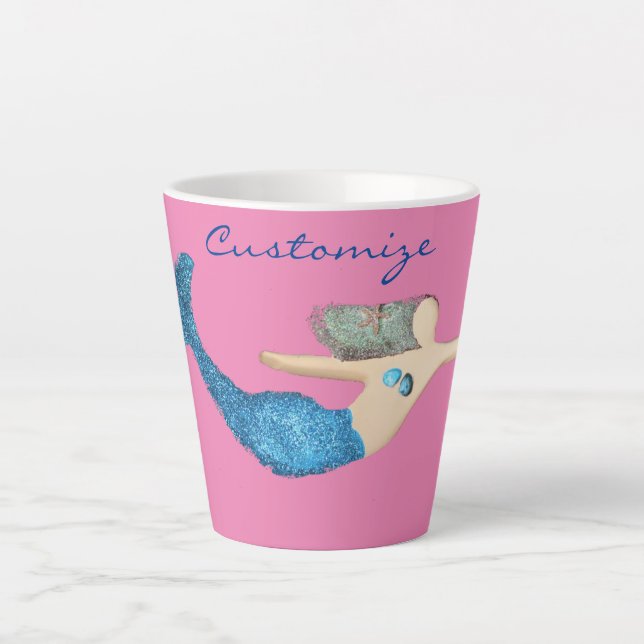 Tasse Latte Nage de Mermaid à queue bleue Thunder_Cove (Devant)