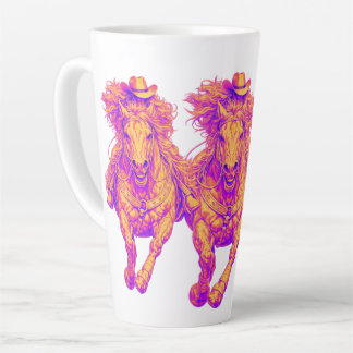 Tasse Latte Neon Western Horse Cowgirl Art
