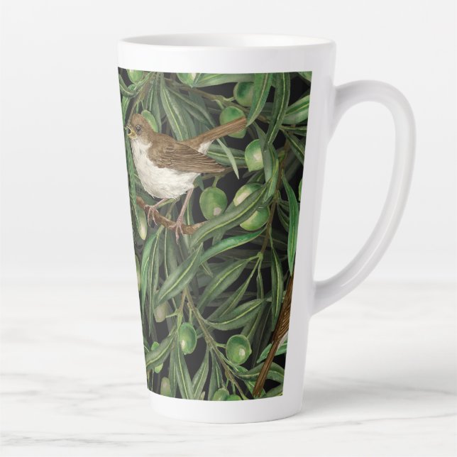 Tasse Latte Nightingales dans l'olivier 3 (Droite)