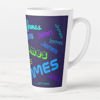 Tasse Latte N'importe quel nom Personnalisable Coloré Nom Moti