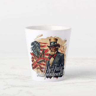 Tasse Latte No Kings Uncle Sam Independence Day Art