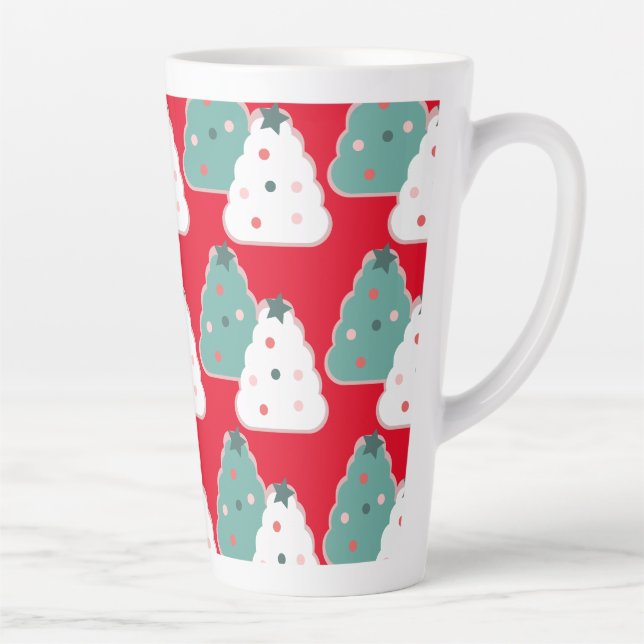 Tasse Latte Noël Arbre Cookie Dough Mix Maison Rouge (Droite)