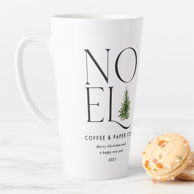 Tasse Latte Noel de typographie moderne affaires Noël (En situation)