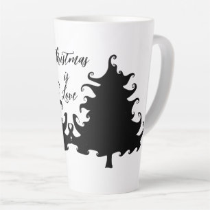 Tasse Latte Noël est un arbre noir qui dit Amour