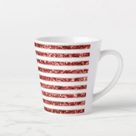 Tasse Latte Noël Or Rouge blanc Parties scintillant rayures