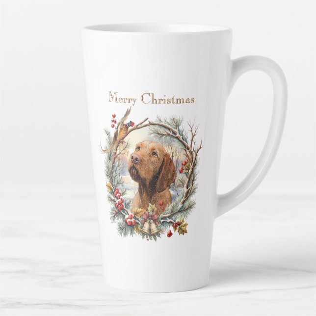 Tasse Latte Noël Vizsla  (Droite)