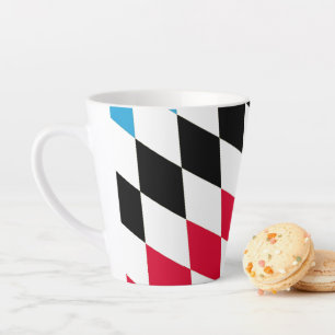 Tasse Latte Noir rouge jaune Bavaria Motif Drapeau Diamant