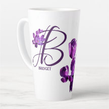Nom Bridget personnalisable Fleurs violettes fille