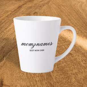 Tasse Latte Nom de la calligraphie personnalisée de la meilleu