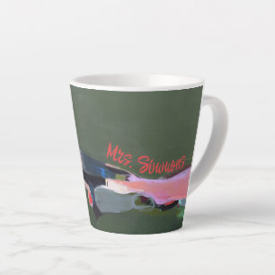 Tasse Latte Nom de l'enseignant Art Abstrait