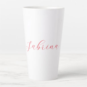 Tasse Latte Nom d'écriture professionnelle classique personnal