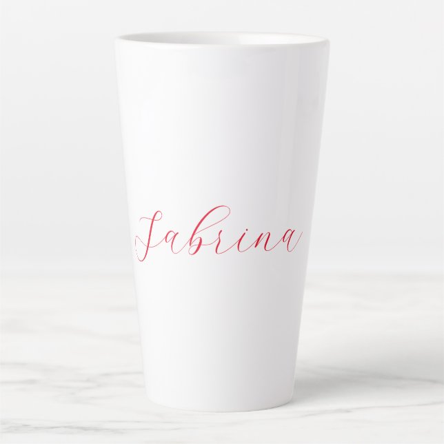 Tasse Latte Nom d'écriture professionnelle classique personnal (Devant)