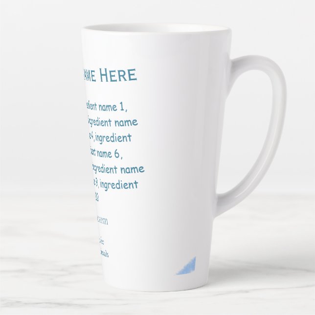 Tasse Latte Nom d'ingrédient ajouter nom d'entreprise site Web (Droite)
