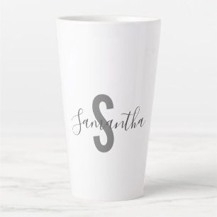 Tasse Latte Nom du monogramme personnalisé 