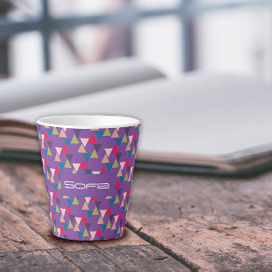Tasse Latte Nom du motif triangle Abstrait lavande