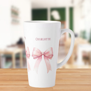 Tasse Latte Nom du script des arcs roses