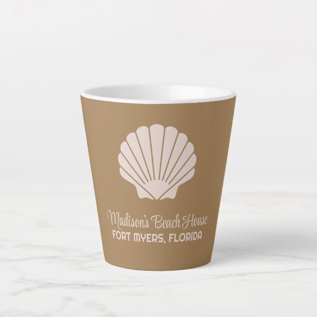 Tasse Latte Nom, emplacement et couleur personnalisés (Devant)