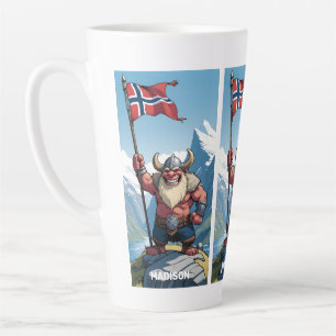 Tasse Latte Nom et texte personnalisés Tranche norvégienne
