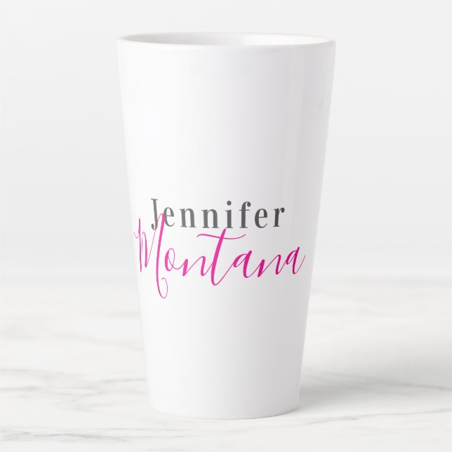 Tasse Latte Nom minimaliste moderne élégant professionnel (Devant)