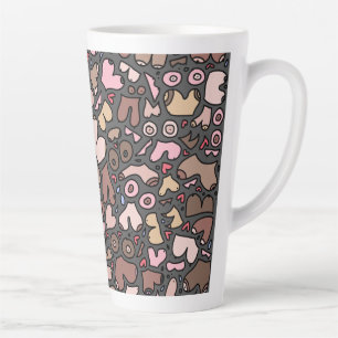 Tasse Latte Nom motif mammaire neutre
