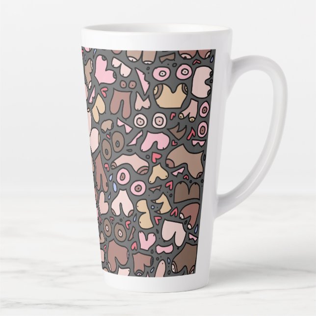 Tasse Latte Nom motif mammaire neutre (Droite)