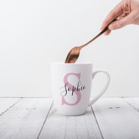 Nom personnalisé moderne Monogramme rose