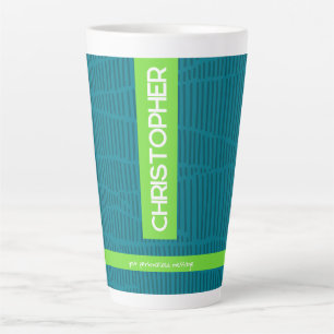 Tasse Latte Nom personnalisé vert moderne