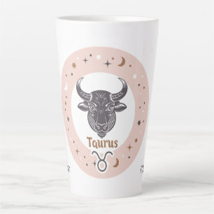 Tasse Latte Nom personnalisé Zodiac Sign Taurus