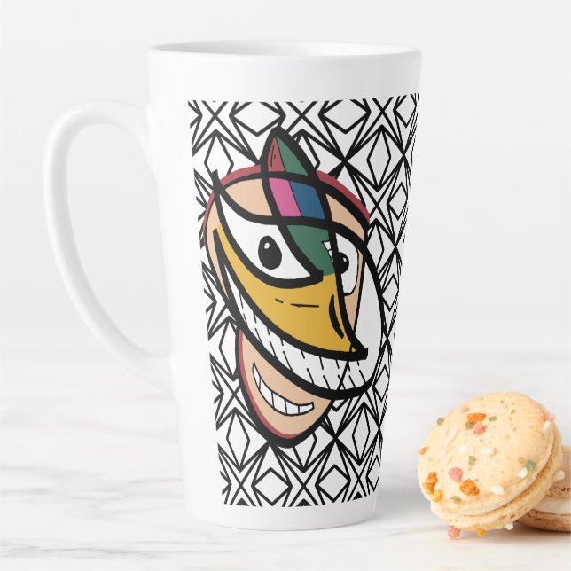 Tasse Latte Nombreux visages (illusion optique) (En situation)
